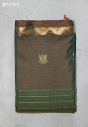 Arelu Signature Seven Handloom Green Bangalore Pure Cotton Saree - Seven Sarees - Saree - Seven Sarees