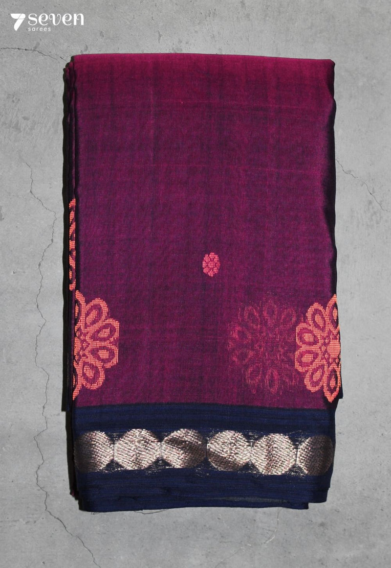 Arelvi Signature Seven Handloom Pink Bangalore Pure Cotton Saree - Seven Sarees - Saree - Seven Sarees