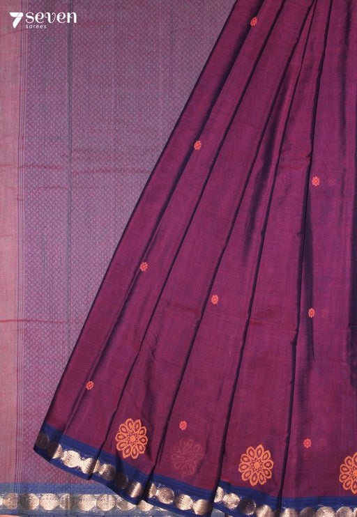 Arelvi Signature Seven Handloom Pink Bangalore Pure Cotton Saree - Seven Sarees - Saree - Seven Sarees