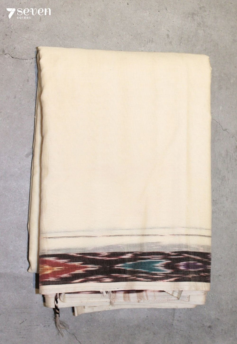 Arosha Signature Seven Handloom Off-White Bangalore Pure Cotton Saree - Seven Sarees - Saree - Seven Sarees