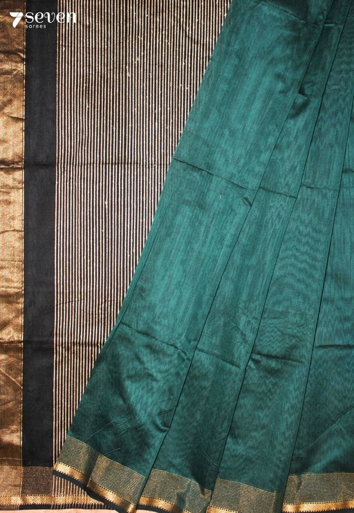 Arovi Maheshwari Handloom Green Silk Cotton Saree - Seven Sarees - Seven Sarees