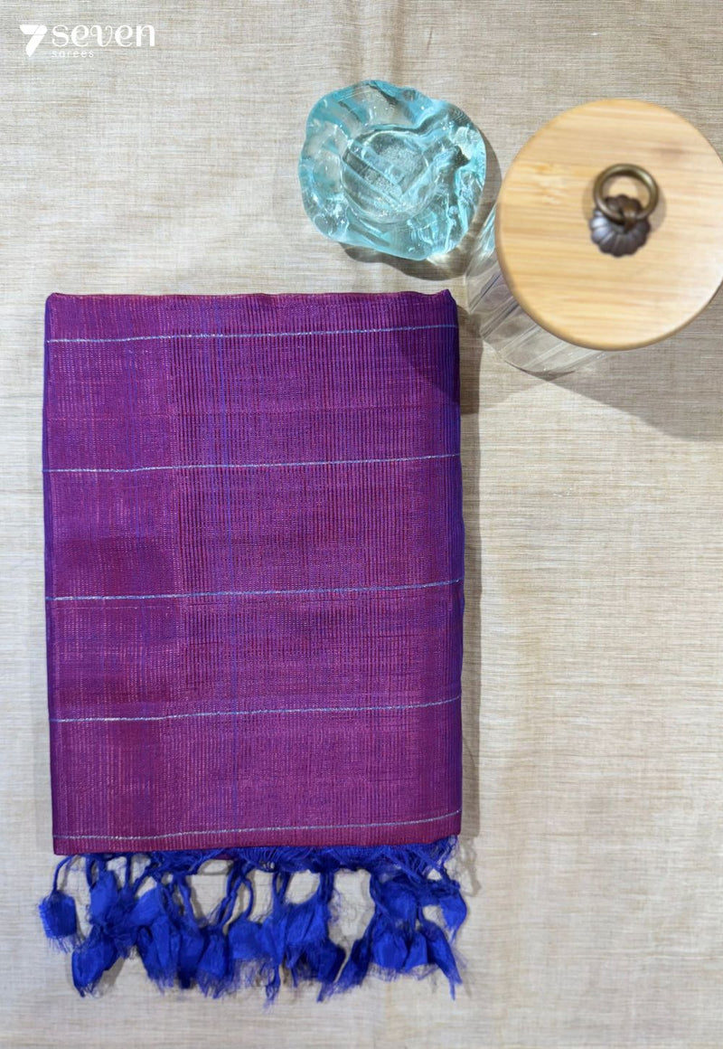 Aruna Mangalagiri Handloom Violet Vegan Silk Saree - Seven Sarees - Saree - Seven Sarees
