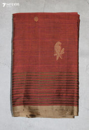 Arvotu Signature Seven Handloom Brick-Red Bangalore Pure Cotton Saree - Seven Sarees - Saree - Seven Sarees