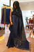 Arya Signature Seven Handloom Navy Blue Bangalore Pure Cotton Saree - Seven Sarees - Saree - Seven Sarees