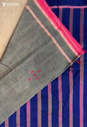 Ash Trace Signature Seven Handloom Grey Bangalore Vegan Silk Saree - Seven Sarees - Saree - Seven Sarees