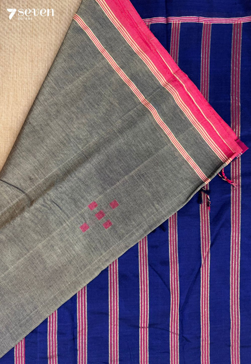 Ash Trace Signature Seven Handloom Grey Bangalore Vegan Silk Saree - Seven Sarees - Saree - Seven Sarees
