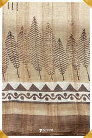 Aster Chattisgarh Brown Pure Kosa Silk Saree|Silk Mark Certified - Seven Sarees - Saree - Seven Sarees