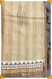 Aster Chattisgarh Brown Pure Kosa Silk Saree|Silk Mark Certified - Seven Sarees - Saree - Seven Sarees