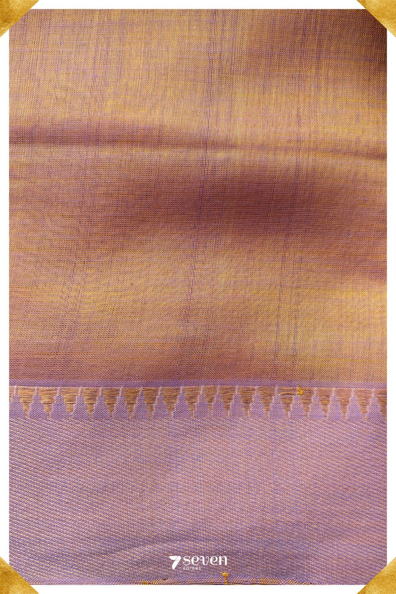 Atma Mangalagiri Handloom Beige - Pink Double Shade Vegan Silk Saree - Seven Sarees - Saree - Seven Sarees