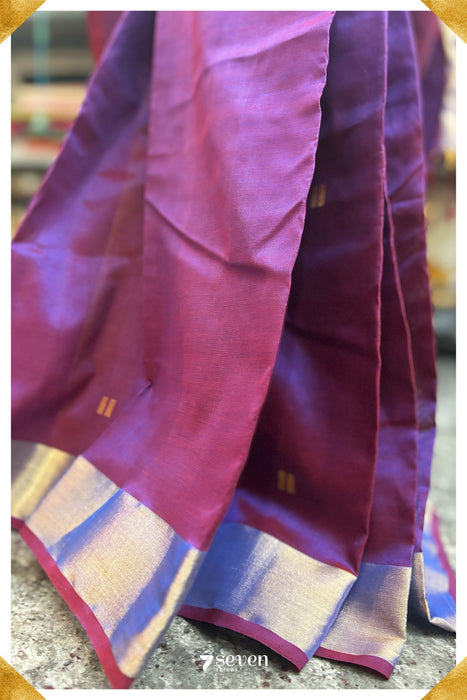 Aurora Vine Signature Seven Handloom Pink Bangalore Vegan Silk Saree - Seven Sarees - Saree - Seven Sarees