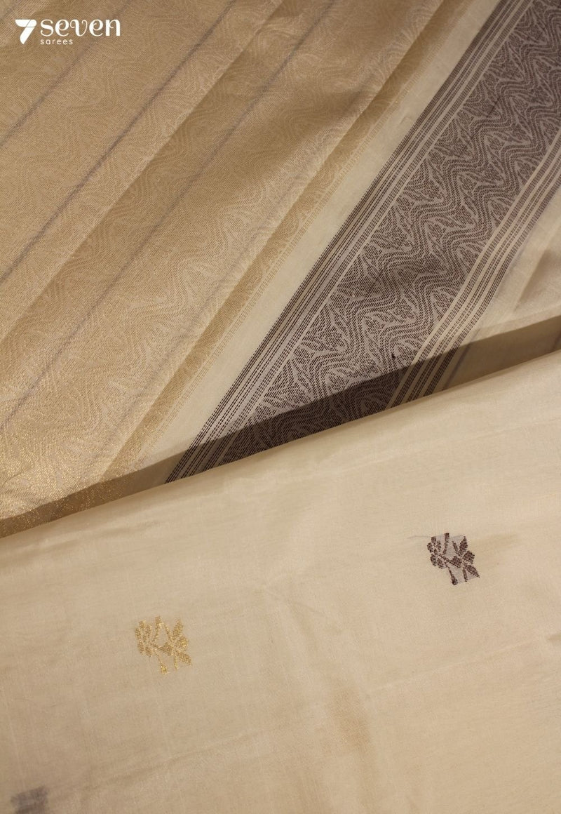 Avanthi Signature Seven Handloom Off - White Bangalore Pure Silk Cotton Saree - Seven Sarees - Saree - Seven Sarees