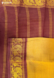 Avaram Poo Madurai Mustard Handmade Pure Cotton Sungudi Saree - Seven Sarees - Saree - Seven Sarees