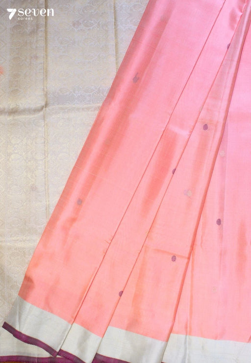 Avenya Signature Seven Handloom Pink Bangalore Pure Silk Saree|Silk Mark Certified - Seven Sarees - Saree - Seven Sarees