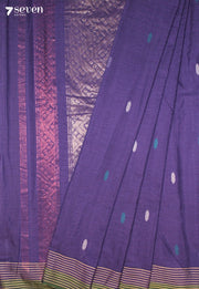 Aviruni Signature Seven Handloom Blue Bangalore Pure Cotton Saree - Seven Sarees - Saree - Seven Sarees