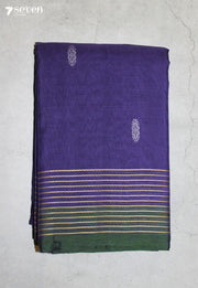 Aviruni Signature Seven Handloom Blue Bangalore Pure Cotton Saree - Seven Sarees - Saree - Seven Sarees