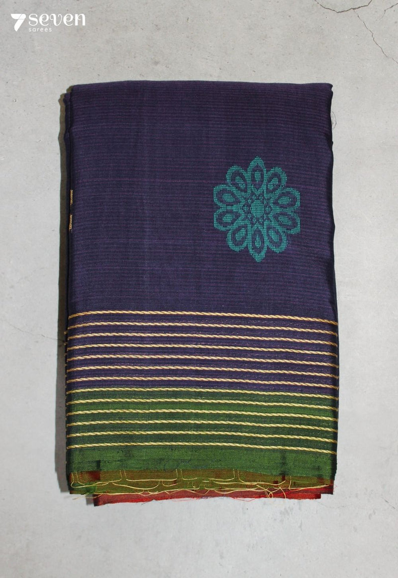 Aviruni Signature Seven Handloom Blue Bangalore Pure Cotton Saree - Seven Sarees - Saree - Seven Sarees