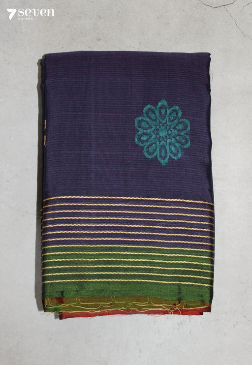Aviruni Signature Seven Handloom Blue Bangalore Pure Cotton Saree - Seven Sarees - Saree - Seven Sarees