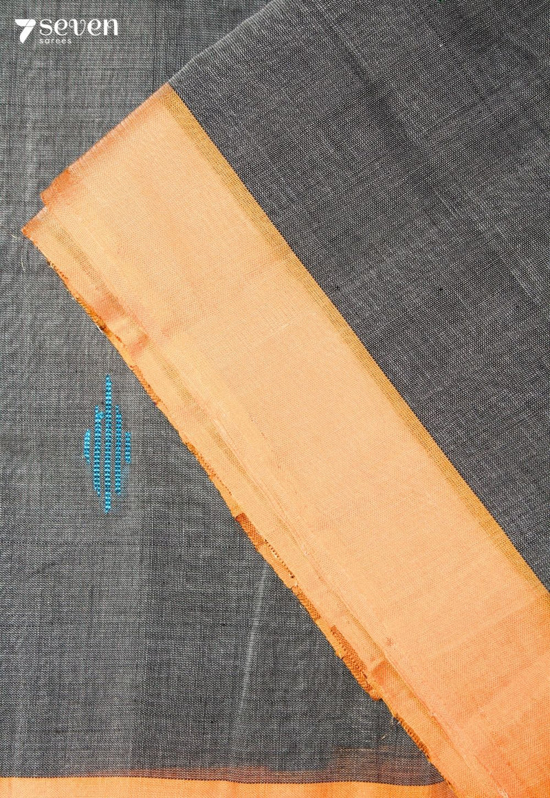 Avritha Signature Seven Handloom Grey Bangalore Pure Cotton Saree - Seven Sarees - Saree - Seven Sarees
