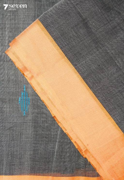 Avritha Signature Seven Handloom Grey Bangalore Pure Cotton Saree - Seven Sarees - Saree - Seven Sarees