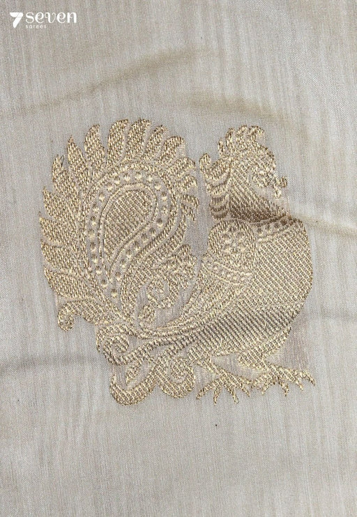 Ayyara Signature Seven Handloom Off-White Bangalore Pure Silk Cotton Saree - Seven Sarees - Saree - Seven Sarees