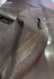 Bangaram Signature Seven Handloom Dark Brown - Gold Bangalore Tissue Cotton Saree - Seven Sarees - Saree - Seven Sarees