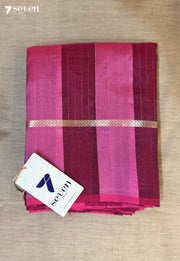 Banyan Flower Signature Seven Handloom Pink Bangalore Vegan Silk Saree - Seven Sarees - Saree - Seven Sarees