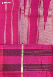 Banyan Flower Signature Seven Handloom Pink Bangalore Vegan Silk Saree - Seven Sarees - Saree - Seven Sarees