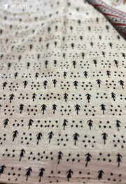 Barefoot Mornings Jaipur Red Handblock 100% Cotton Saree - Seven Sarees - Saree - Seven Sarees