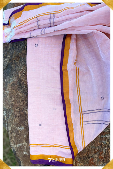 Beete Signature Seven Handloom Pink Bangalore Vegan Silk Saree - Seven Sarees - Saree - Seven Sarees