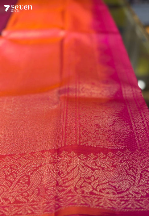 Betel Flower Signature Seven Handloom Maroon/Red Bangalore Pure Silk Saree|Silk Mark Certified - Seven Sarees - Saree - Seven Sarees