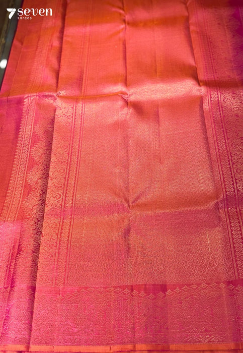 Betel Flower Signature Seven Handloom Maroon/Red Bangalore Pure Silk Saree|Silk Mark Certified - Seven Sarees - Saree - Seven Sarees