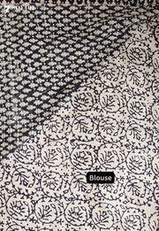 Bhairavai Jaipur Off White Hand Block Printed 100% Cotton Saree - Seven Sarees - Saree - Seven Sarees