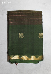 Bhanelu Signature Seven Handloom Green Bangalore Pure Cotton Saree - Seven Sarees - Saree - Seven Sarees