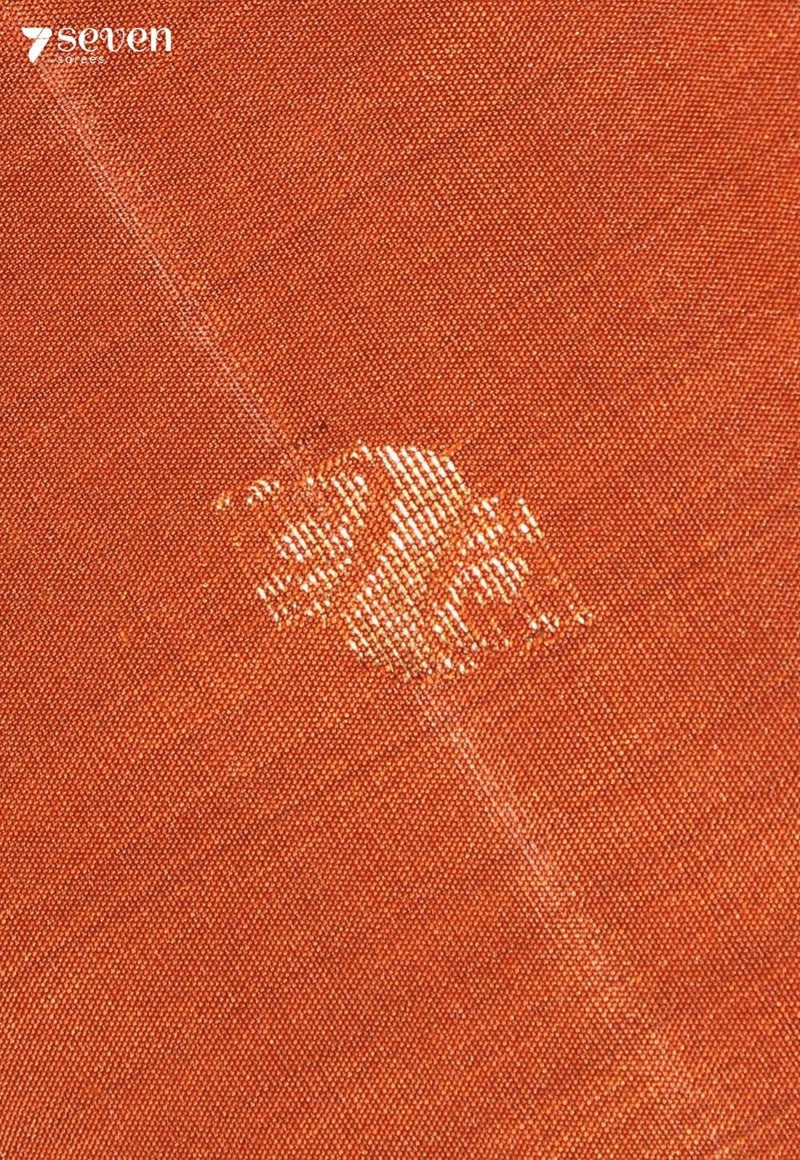 Bhanusha Signature Seven Handloom Rust Orange Bangalore Pure Silk Saree|Silk Mark Certified - Seven Sarees - Saree - Seven Sarees