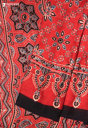 Bhavini Kutch Red Pure Handmade Ajrakh Modal with Handpasted Mirrors - view 5
