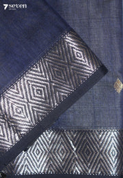 Bhavira Maheshwari Handloom Blue Silk Cotton Saree - Seven Sarees - Seven Sarees