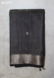 Bhavira Maheshwari Handloom Blue Silk Cotton Saree - Seven Sarees - Seven Sarees