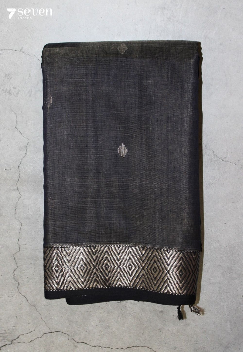 Bhavira Maheshwari Handloom Blue Silk Cotton Saree - Seven Sarees - Seven Sarees