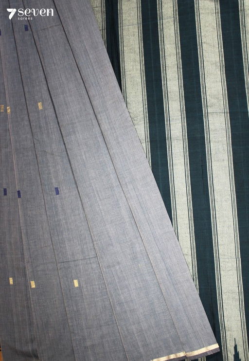 Bhavya Signature Seven Handloom Blue Bangalore Pure Cotton Saree - Seven Sarees - Saree - Seven Sarees