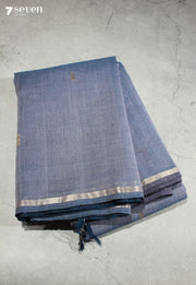 Bhavya Signature Seven Handloom Blue Bangalore Pure Cotton Saree - Seven Sarees - Saree - Seven Sarees