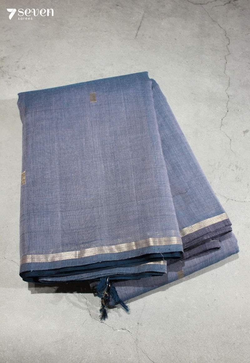Bhavya Signature Seven Handloom Blue Bangalore Pure Cotton Saree - Seven Sarees - Saree - Seven Sarees