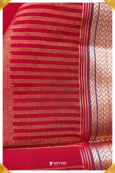 Bidiru Signature Seven Handloom Mustard Bangalore Cotton Saree - Seven Sarees - Saree - Seven Sarees