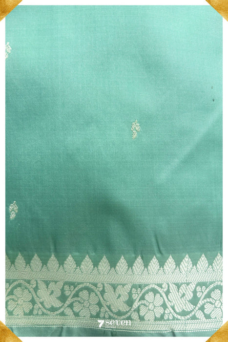 Bina Benares Green Handloom Pure Silk Saree | Silk Mark Certified - Seven Sarees - Saree - Seven Sarees