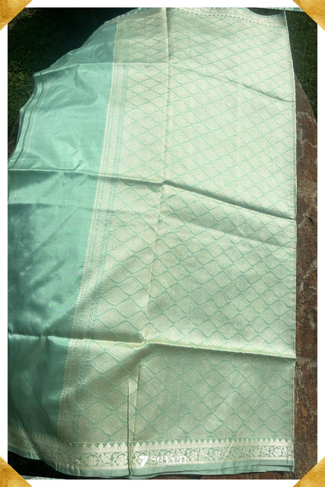 Bina Benares Green Handloom Pure Silk Saree | Silk Mark Certified - Seven Sarees - Saree - Seven Sarees