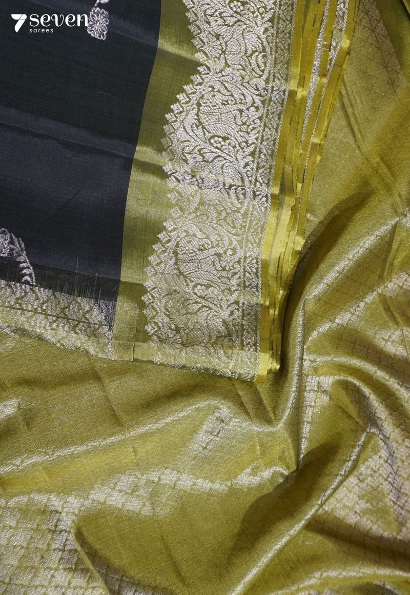 Bloom In Shadow Signature Seven Handloom Green Bangalore Pure Silk Cotton Saree - Seven Sarees - Saree - Seven Sarees