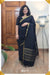 Blossom Breeze Signature Seven Handloom Black Bangalore Pure Cotton Saree - Seven Sarees - Saree - Seven Sarees