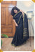 Blossom Breeze Signature Seven Handloom Black Bangalore Pure Cotton Saree - Seven Sarees - Saree - Seven Sarees