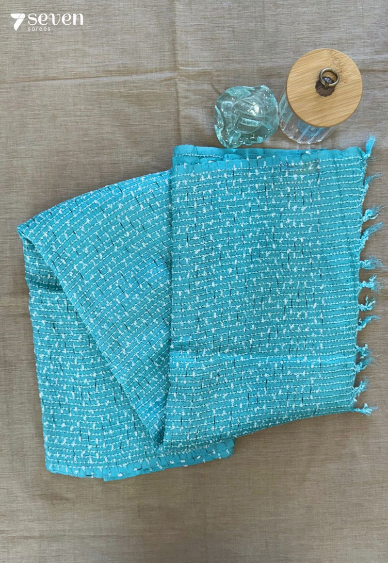 Blossom Chattisgarh Blue Pure Tussar Silk Saree | Silk Mark Certified - Seven Sarees - Saree - Seven Sarees