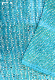 Blossom Chattisgarh Blue Pure Tussar Silk Saree | Silk Mark Certified - Seven Sarees - Saree - Seven Sarees