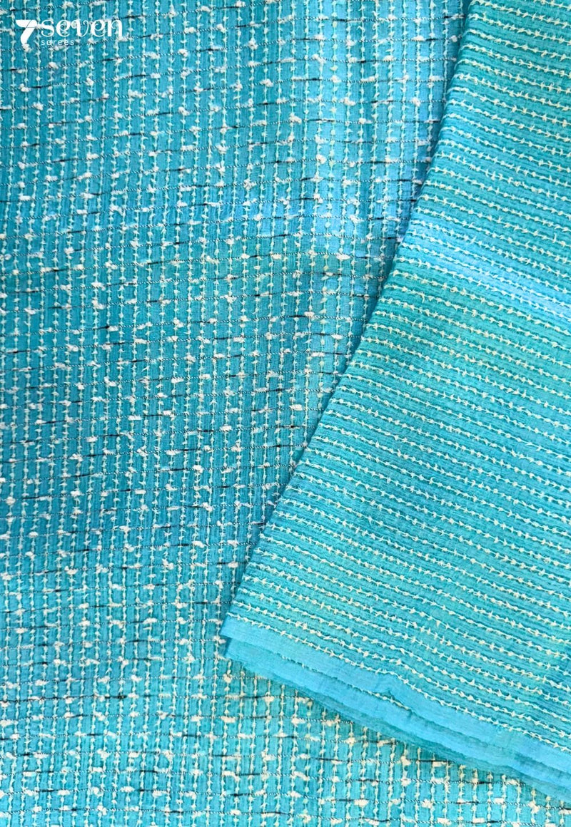 Blossom Chattisgarh Blue Pure Tussar Silk Saree | Silk Mark Certified - Seven Sarees - Saree - Seven Sarees